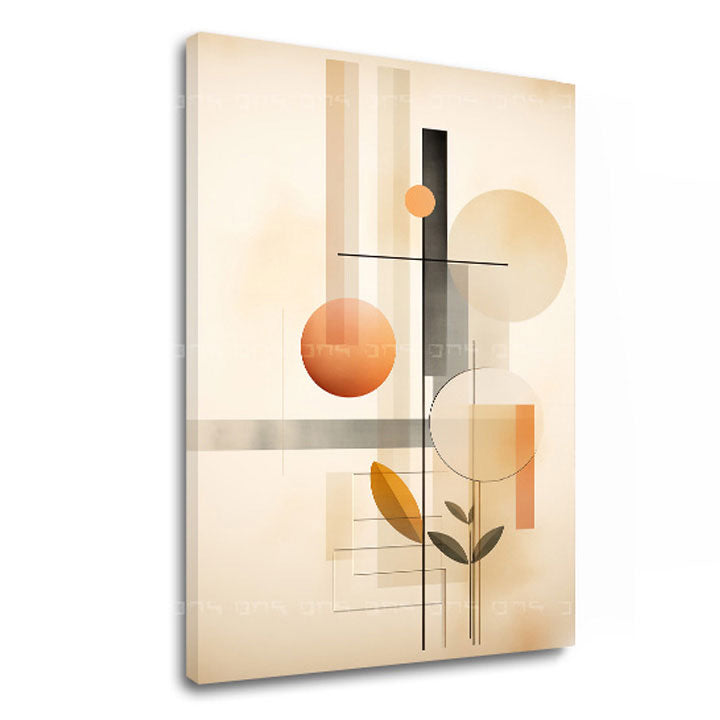 Ve skandinávském stylu obraz na plátně s motivem příroda v béžovo-oranžových odstínech, klidná atmosféra, příroda, vhodný do obývacího pokoje | Príroda na plátně Slnečné prebudenie – hlavní
