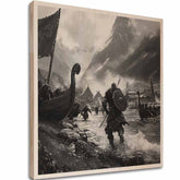 Obraz na dřevě - Příjezd Vikingů