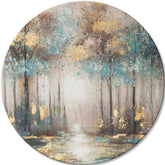 Kulaté obrazy akrylem Tajemství zlatého rána