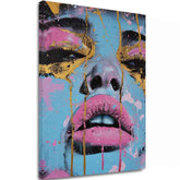 Obrázek NEON LIPS na plátně | Malovaná struktura