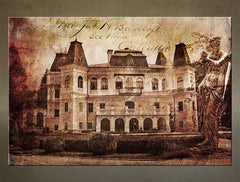 Vintage obraz s motivem architektura, dětský motiv v hnědých odstínech | Betliar, nástěnná dekorace – náhled