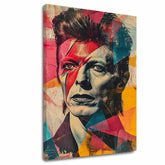 Moderní obraz na plátně s motivem tvář v červeno-tyrkysových odstínech, energická atmosféra, rock and roll a sláva | David Bowie obraz na plátně - Rebel s dušou umelca – hlavní