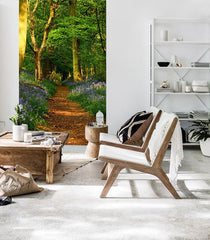 Moderní obraz s motivem + lepidlo Zdarma, les, stromy v fialovo-hnědých odstínech | Fototapeta na stěnu + lepidlo Zdarma, příroda a jarní atmosféra – náhled