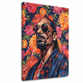 Moderní obraz na plátně s motivem Snoop Dogg - Ikona rapovej scény, květy v oranžových odstínech | Obraz Snoop Dogg - Ikona rapovej scény – hlavní