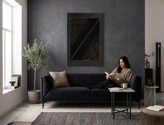 Malovaný obraz na zeď ABSTRAKT 60x90 cm – ručně malovaný obraz v elegantním interiéru (Scandi cream) | wall mockup | premium canvas | Papilora.sk