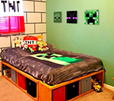 Moderní obraz na plátně v zeleno-černých odstínech, hravá atmosféra, dobrodružství | Minecraft obraz - Najlepšie postavičky na plátně - Creeper, Enderman, Zombie – produkt