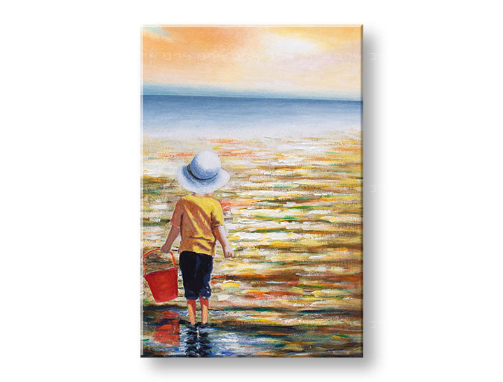 Ručně malovaný obraz na zeď MOŘE 60x90 cm – 3D perspektiva canvasu na dřevěném rámu | 100 % originál | akryl na plátně ARTMIE | Papilora.sk