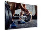 Moderní obraz na plátně s motivem o vytrvalosti, motivační citát, sportovní motiv v modro-šedých odstínech, intenzivní atmosféra, vhodný do pracovny – produkt