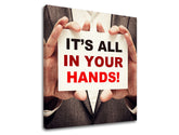 Art deco obraz na plátně s motivem Its all in your hands, motivační citát v červeno-černých odstínech | Motivační obraz na stěnu Its all in your hands_002 – produkt