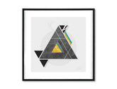 Geometrický obraz na plátně s motivem Instant Abstraction v bílo-šedých odstínech, klidná atmosféra, příroda, vhodný do pracovny | Plakát na stěnu Instant Abstraction – hlavní