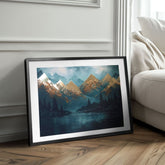 Moderní obraz na plátně s motivem hory, sníh, stromy, obloha, klidná atmosféra, příroda a samota | Plakát na stěnu s EXTRA efektom - Mountain Majesty – produkt