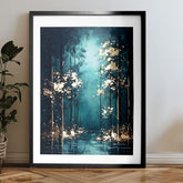 Moderní obraz na plátně s motivem stromy, les, příroda a tajemství | Plakát na stěnu s EXTRA efektom - Mystic Trees – produkt