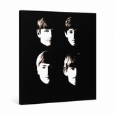 Ručně malovaný obraz POP Art BEATLES 1 kus beat9 – 3D vizualizace ručně malovaného plátna na bílém pozadí. Dominantní barvy: černá, béžová, hnědá.