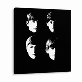 Ručně malovaný obraz POP Art BEATLES 1 kus beat8 – 3D vizualizace ručně malovaného plátna na bílém pozadí. Dominantní barvy: černá, bílá.
