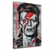 Moderní obraz na plátně s motivem Davida Bowieho - Ikona hudby a štýlu v bílo-černých odstínech, intenzivní atmosféra, hudební historie a ikonografie – hlavní