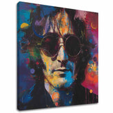 Moderní obraz na plátně s motivem John Lennon - Farebné predstavy v modro-černých odstínech, energická atmosféra, rock and roll a popkultura – hlavní