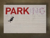 Klasický obraz na plátně s motivem Street ART – Banksy, dětský motiv, příroda v béžovo-červených odstínech, nostalgická atmosféra, vhodný do kanceláře – hlavní