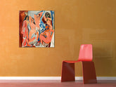 Obraz na plátně PANNY Z AVIGNONU - Pablo Picasso - obraz na plátně zavěšený v interiéru moderního obývacího pokoje, elegantní dekorace na stěnu