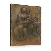 Obraz na plátně Madona s dítětem a svatou Annou – Leonardo da Vinci, 3D pohled