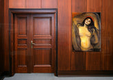 Obraz na plátně MADONNA - Edvard Munch - obraz na plátně zavěšený v interiéru moderního obývacího pokoje, elegantní dekorace na stěnu, kvalitní tisk na plátně