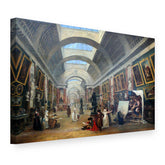 Obraz na plátně Návrh Velké galerie Louvru – Hubert Robert, 3D pohled