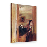 Obraz na plátně Obývací pokoj s umělcovou sestrou – Adolph Menzel, 3D pohled
