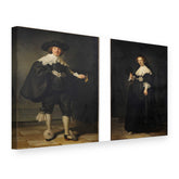 Obraz na plátně Portréty Martena Soolmanse a Oopjen Coppitové – Rembrandt, 3D pohled