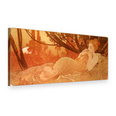 Obraz na plátně Soumrak – Alfons Mucha, 3D pohled
