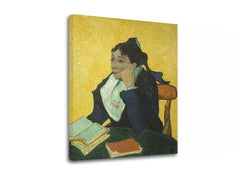 Vintage obraz na plátně s motivem Vincent van Gogh - Arlesanka v hnědo-zelených odstínech, samota, vhodný do pracovny | Obraz na plátně Vincent van Gogh - Arlesanka – produkt