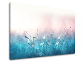 Klasický obraz na plátně s motivem BIELE KVĚTY, květy, mapa, příroda v bílo-modrých odstínech, klidná atmosféra, příroda a jarní atmosféra – produkt