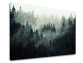 Klasický obraz na plátně s motivem HORY, mlha, opar, krajina, mapa v bílo-šedých odstínech, slavnostní atmosféra, příroda a samota, vhodný do kanceláře – produkt