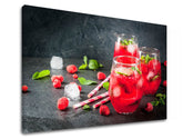 Klasický obraz na plátně s motivem LETNÝ DRINK v bílo-růžových odstínech, vhodný do kuchyně | Obraz na stěnu LETNÝ DRINK_082-11 – produkt