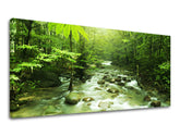 Klasický obraz na plátně s motivem PANORÁMA STROMY, les, stromy, krajina, mapa v bílo-hnědých odstínech, klidná atmosféra, příroda, vhodný do obývacího pokoje – hlavní