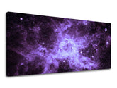 Moderní obraz na plátně s motivem PANORÁMA VESMÍR, hvězdy, galaxie, vesmír v bílo-fialových odstínech, éterická atmosféra, vhodný do obývacího pokoje – hlavní