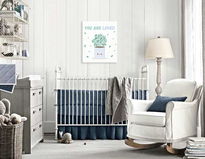 Vintage obraz s motivem PRO DĚTI, dětský motiv v bílo-šedých odstínech | Obraz na stěnu PRO DĚTI, láska a příroda – náhled