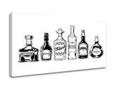 Minimalistický obraz na plátně s motivem příroda v bílo-černých odstínech, sofistikovaná atmosféra, vhodný do kuchyně | Obraz na stěnu s textom Drinks – produkt