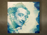 Pop art obraz na plátně s motivem Salvador Dalí - AQUArt, mapa v béžovo-modrých odstínech, kreativita, vhodný do obývacího pokoje | Obraz na stěnu Salvador Dalí - AQUArt – hlavní