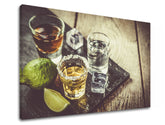 Vintage obraz na plátně s motivem TEQUILA, mapa v zelených odstínech, oslava, vhodný do kuchyně | Obraz na stěnu TEQUILA_075-11 – produkt
