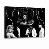 Ručně malovaný obraz POP Art AL PACINO 1 kus al15 – 3D vizualizace ručně malovaného plátna na bílém pozadí. Dominantní barvy: černá, bílá, šedá.
