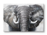 Ručně malovaný obraz na zeď SLON 100x70 cm – 3D perspektiva canvasu na dřevěném rámu | 100 % originál | akryl na plátně ARTMIE | Papilora.sk