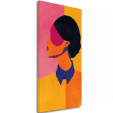 Moderní obraz na plátně s motivem Vibrant Silhouette v žluto-růžových odstínech, živá atmosféra | Obraz Vibrant Silhouette – hlavní