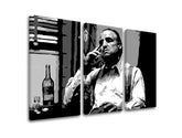 Moderní obraz na plátně s motivem Marlon Brando, doutník, lahev v černo-bílých odstínech, samota a zamyšlení | POP Art obraz Marlon Brando – hlavní