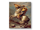 Moderní obraz na plátně s motivem Jacques-Louis David - Napoleon prechádza cez Alpy, obloha v zlato-krémových odstínech, síla a moc | Obraz na plátně Jacques-Louis David - Napoleon prechá..., pohled 2