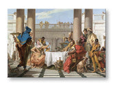 Moderní obraz na plátně s motivem Giambattista Tiepolo - Kleopatrina hostina, pes v bílo-béžových odstínech, slavnostní atmosféra | Obraz na plátně Giambattista Tiepolo - Kleopatrina hos..., pohled 2