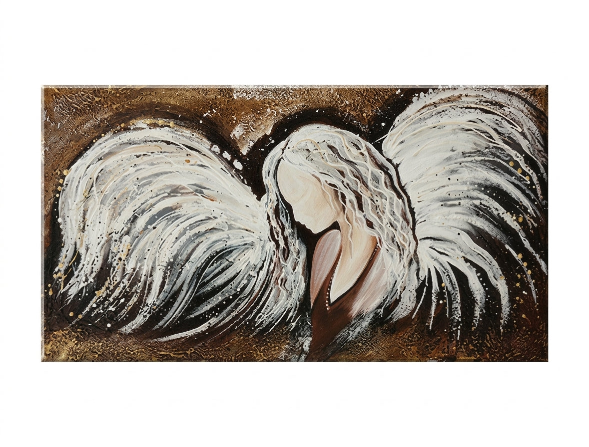 Ručně malovaný obraz na stěnu ANDĚL 120 x 60 cm