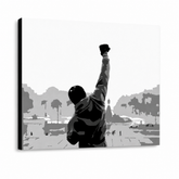 Ručně malovaný obraz POP Art ROCKY 1 kus rocky – 3D vizualizace ručně malovaného plátna na bílém pozadí. Dominantní barvy: černá, bílá, šedá.