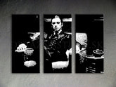 Ručně malovaný obraz na plátně s motivem GODFATHER, šálek kávy v černo-bílých odstínech, síla a moc a filmový svět | Ručně malovaný POP Art obraz GODFATHER – produkt