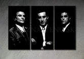 Ručně malovaný obraz na plátně s motivem Goodfellas, muž v obleku v černo-bílých odstínech, dramatická atmosféra, tajemství | Ručně malovaný POP Art obraz Goodfellas – produkt