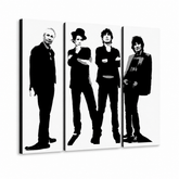 Ručně malovaný POP Art obraz Rolling Stones 4 kusy rs – 3D vizualizace ručně malovaného plátna na bílém pozadí. Dominantní barvy: černá, bílá, šedá.