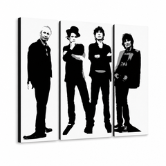 Ručně malovaný POP Art obraz Rolling Stones 4 kusy rs – 3D vizualizace ručně malovaného plátna na bílém pozadí. Dominantní barvy: černá, bílá, šedá.